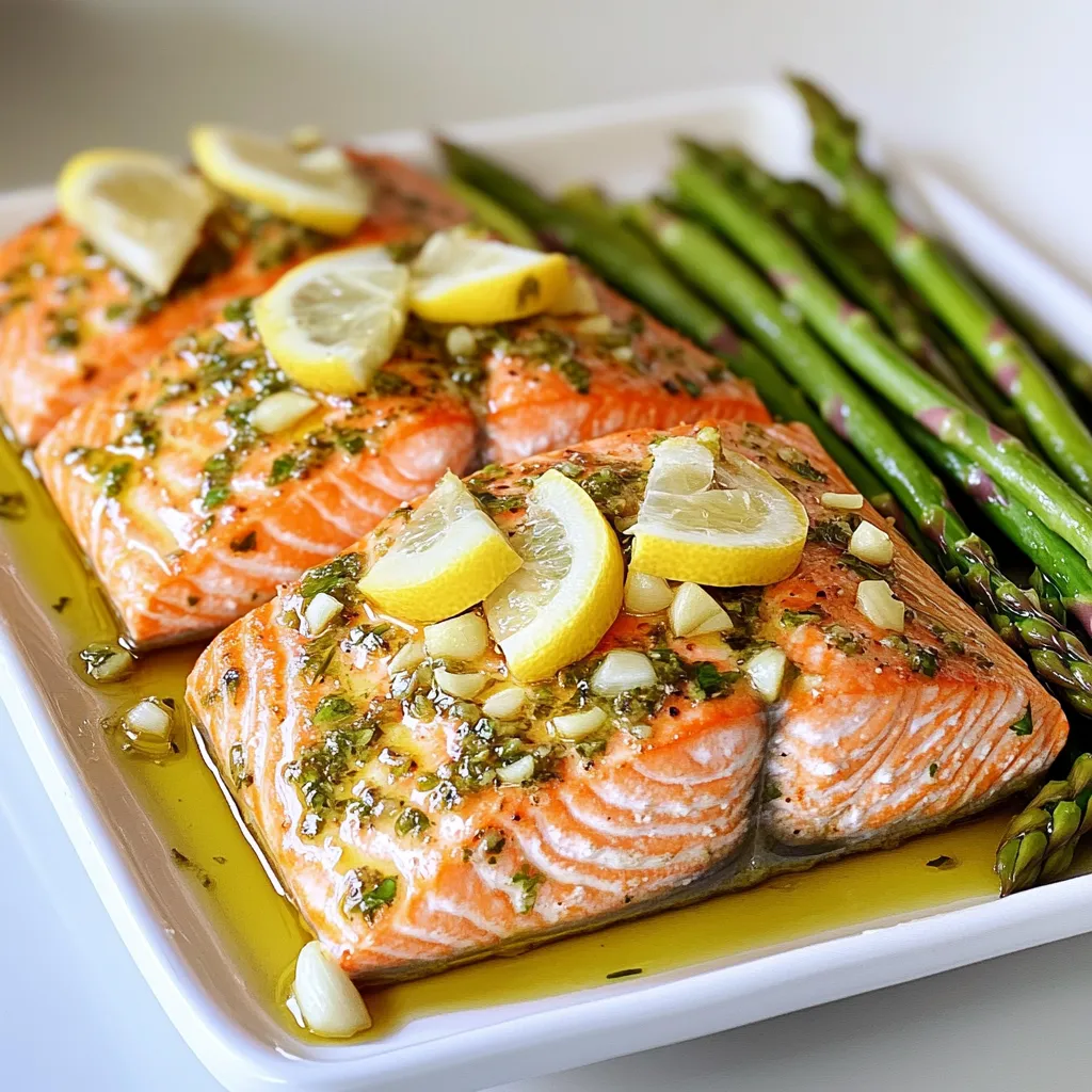 Garlic Herb Salmon and Asparagus Sheet Pan Delight