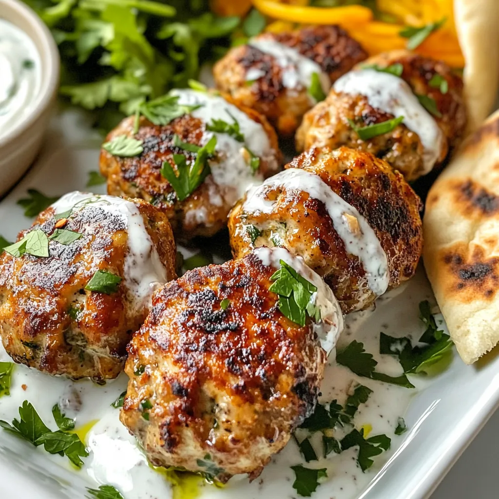 Chicken Kofta with Garlic Yogurt Sauce Delight