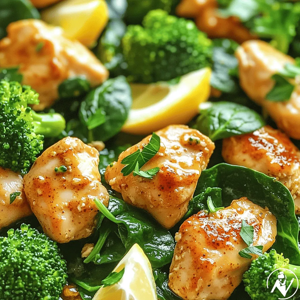 Garlic Chicken with Broccoli and Spinach Simple Recipe