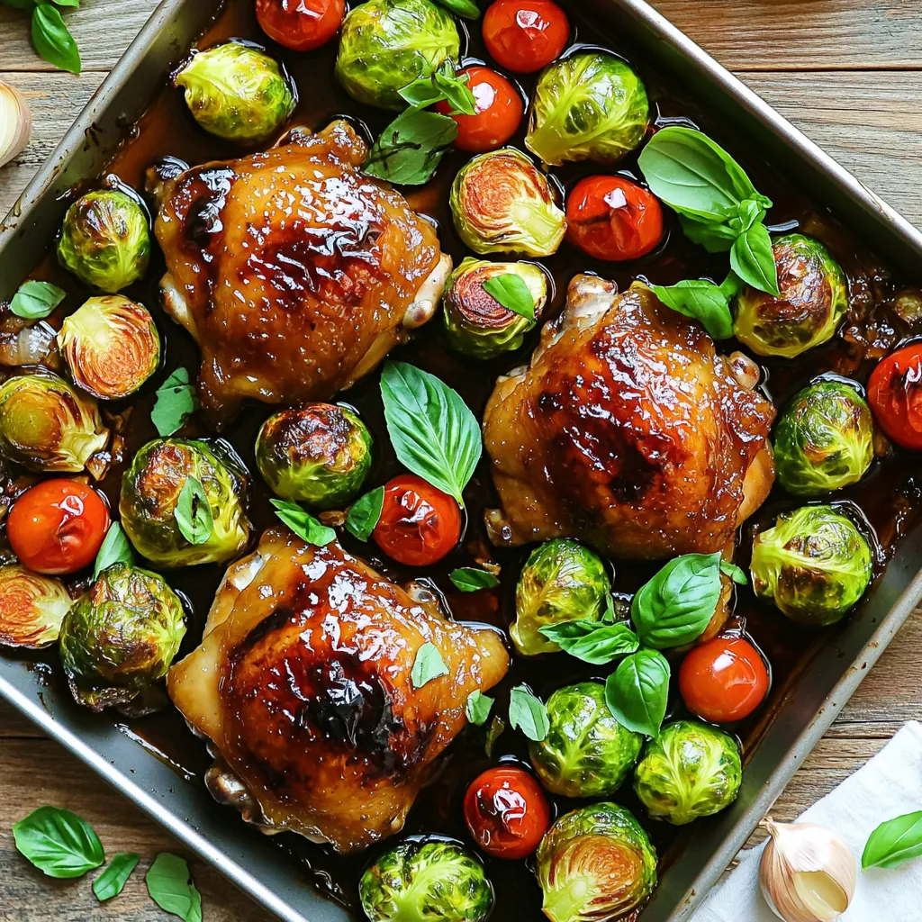 Sheet-Pan Balsamic Chicken with Brussels Sprouts Delight