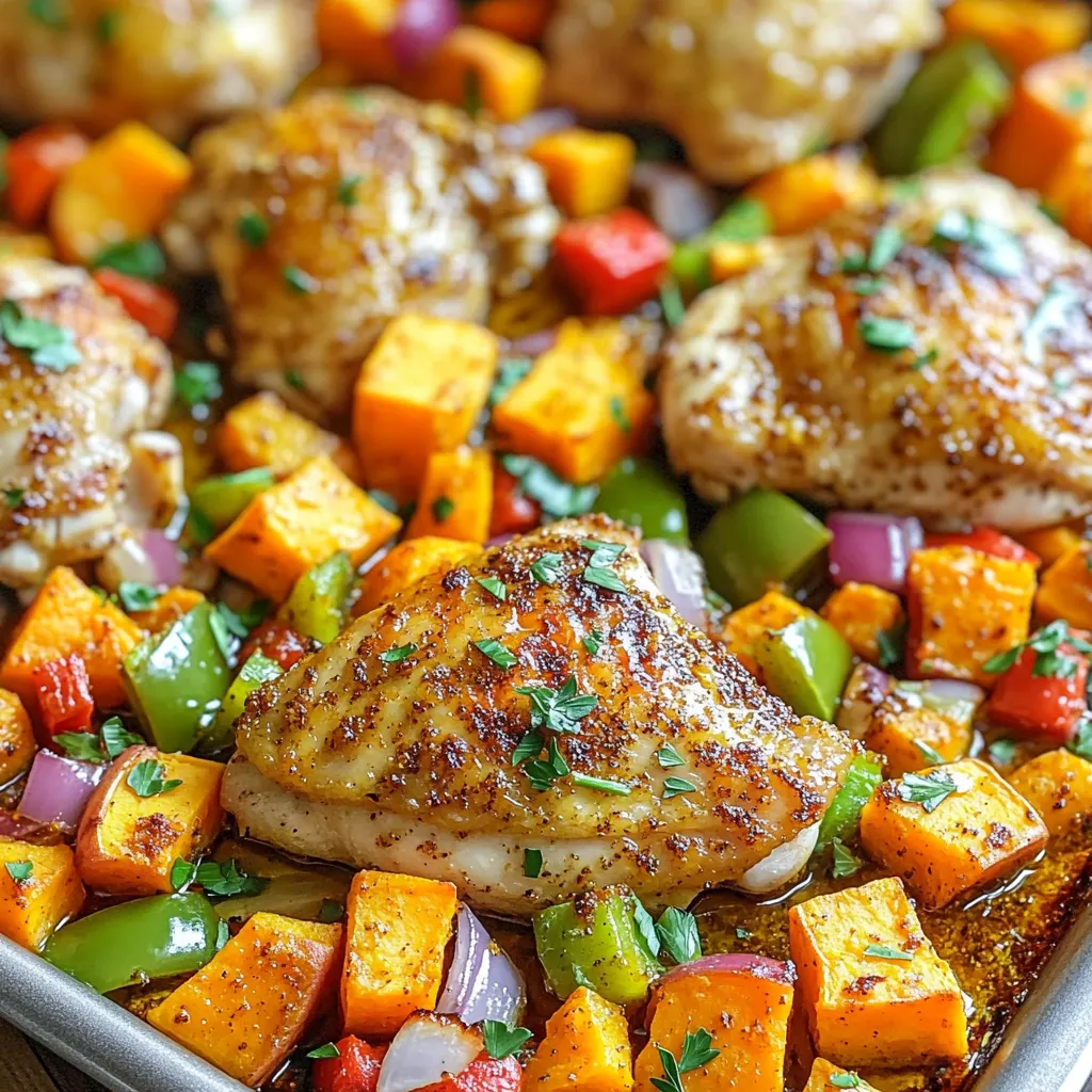 Sheet Pan Cajun Chicken Sweet Potatoes Tasty Meal