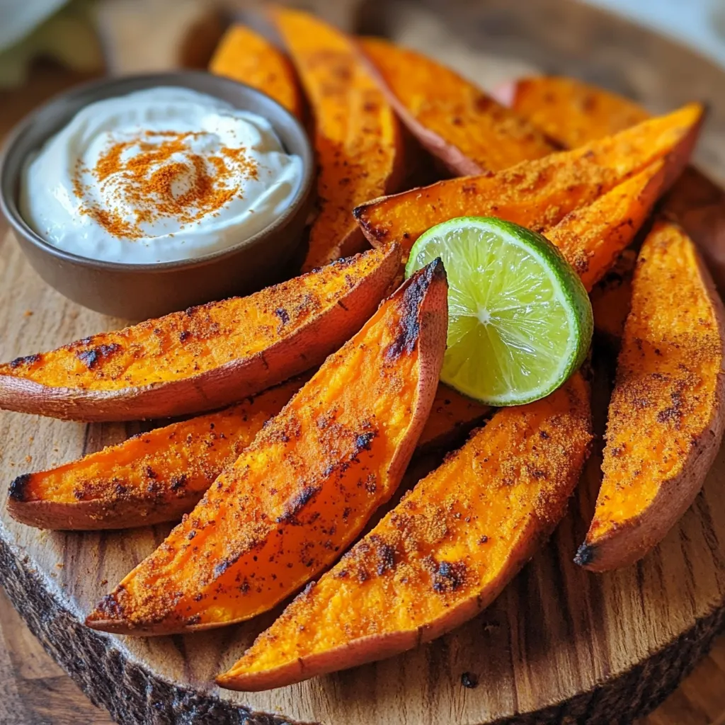 Air Fryer Sweet Potato Wedges with Chipotle Dip Delight
