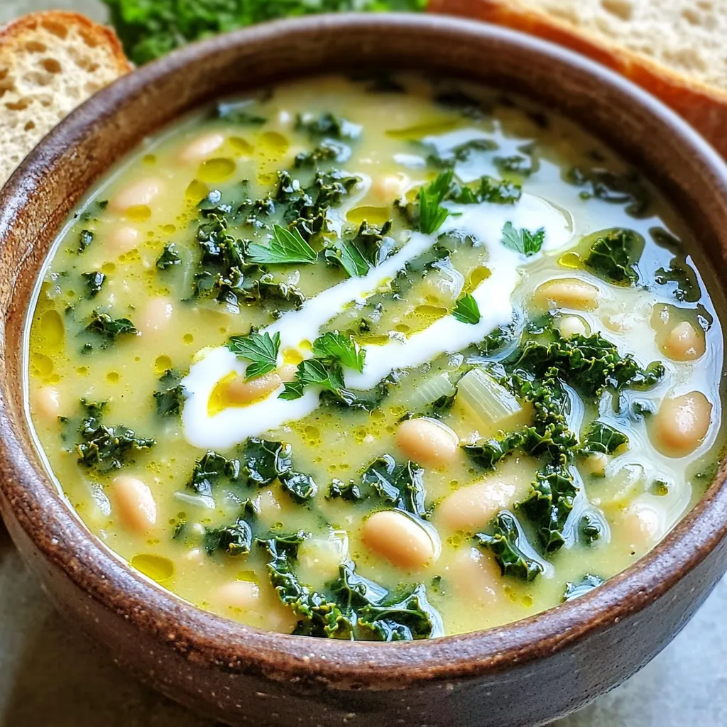 Creamy White Bean and Kale Soup Yummy Delight