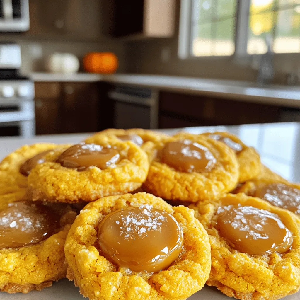 Caramel Stuffed Pumpkin Cookies Flavorful Fall Treat