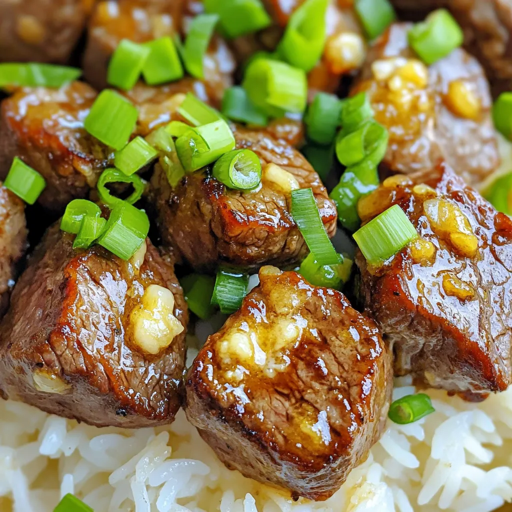 Minute Garlic Butter Steak Bites with Rice Delight