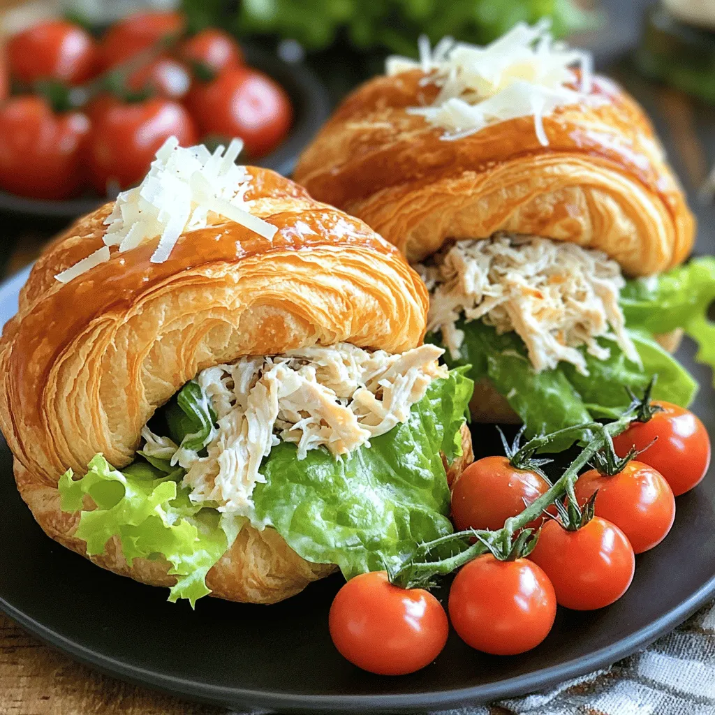 Delicious Chicken Caesar Croissant Sandwich Recipe