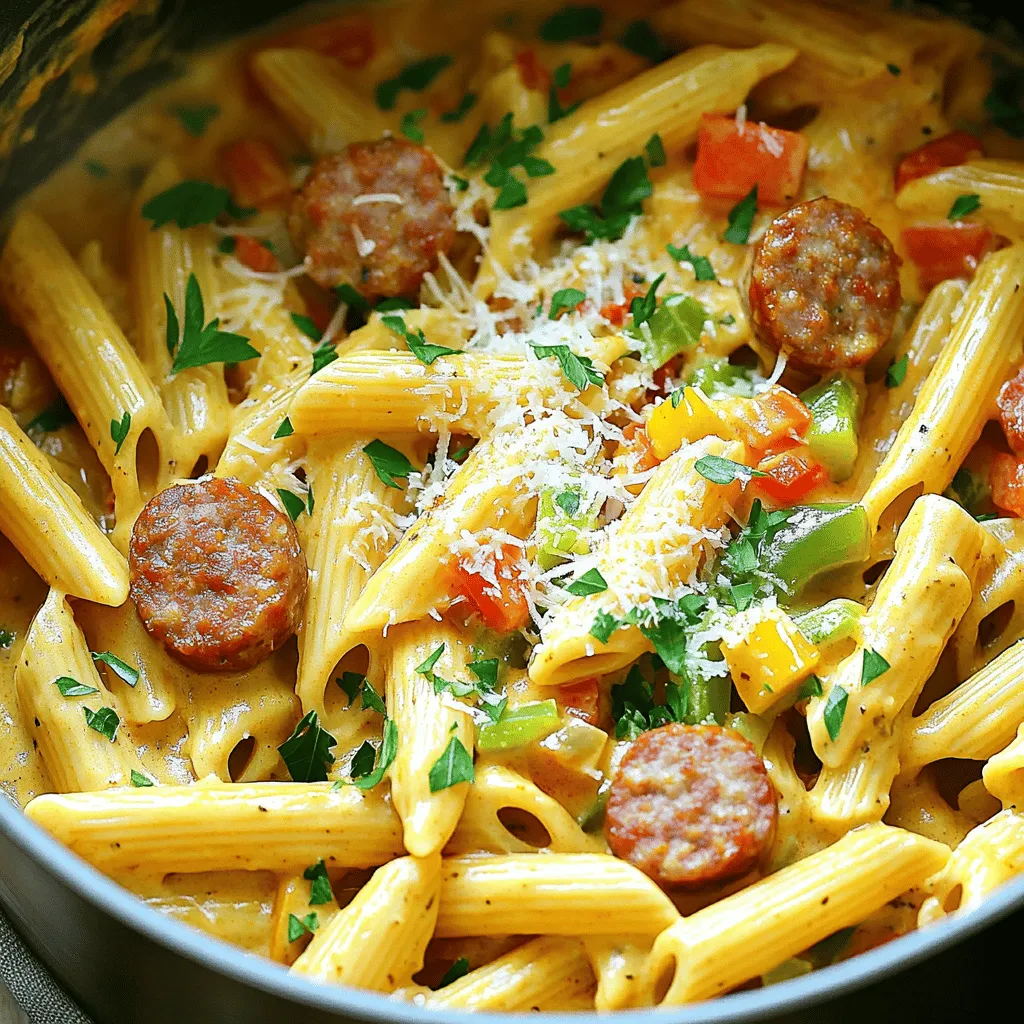 One-Pot Creamy Cajun Sausage Pasta Delightful Meal