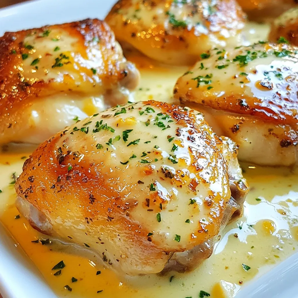 Creamy Garlic Chicken Thighs Tasty Dinner Dish