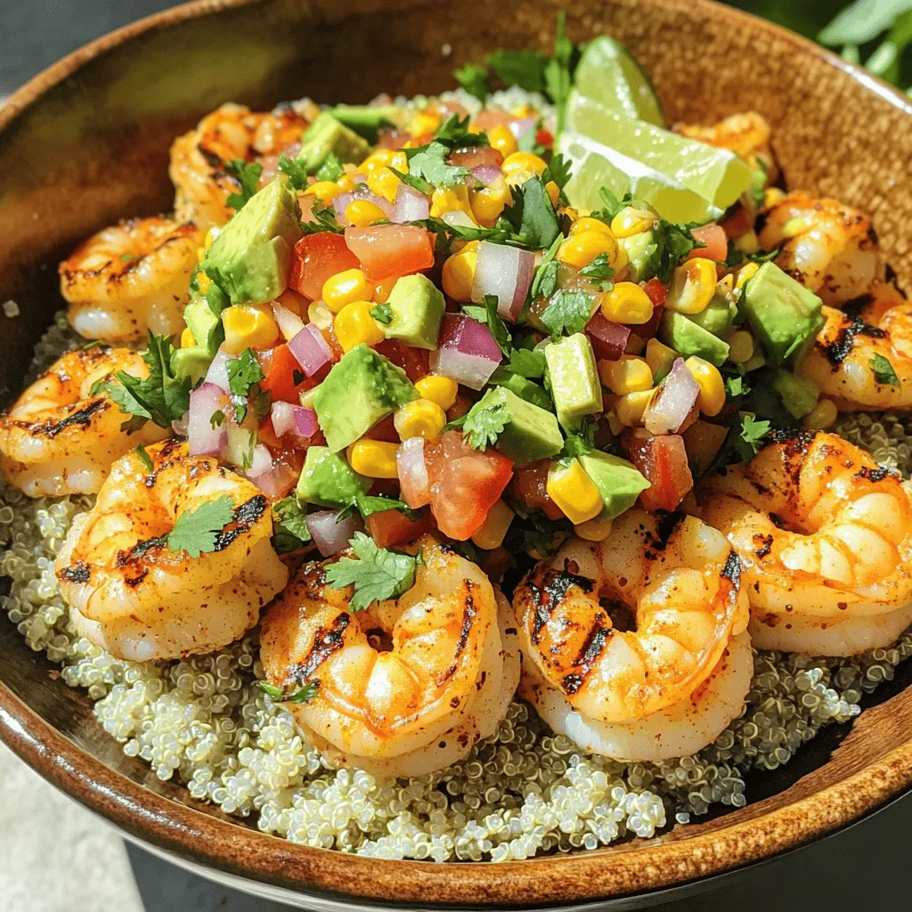 Grilled Shrimp Bowl with Avocado and Corn Salsa Delight