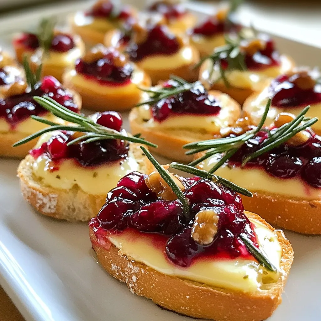 Cranberry Brie Crostini Festive Holiday Treat