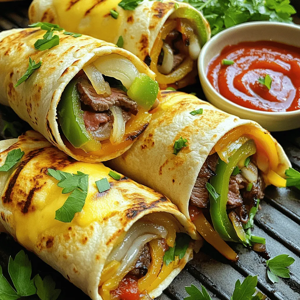 Crispy Philly Cheesesteak Grilled Wraps Delightful Meal