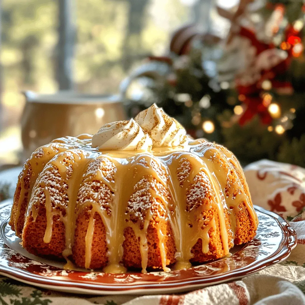 Eggnog Pound Cake with Eggnog Glaze Delight