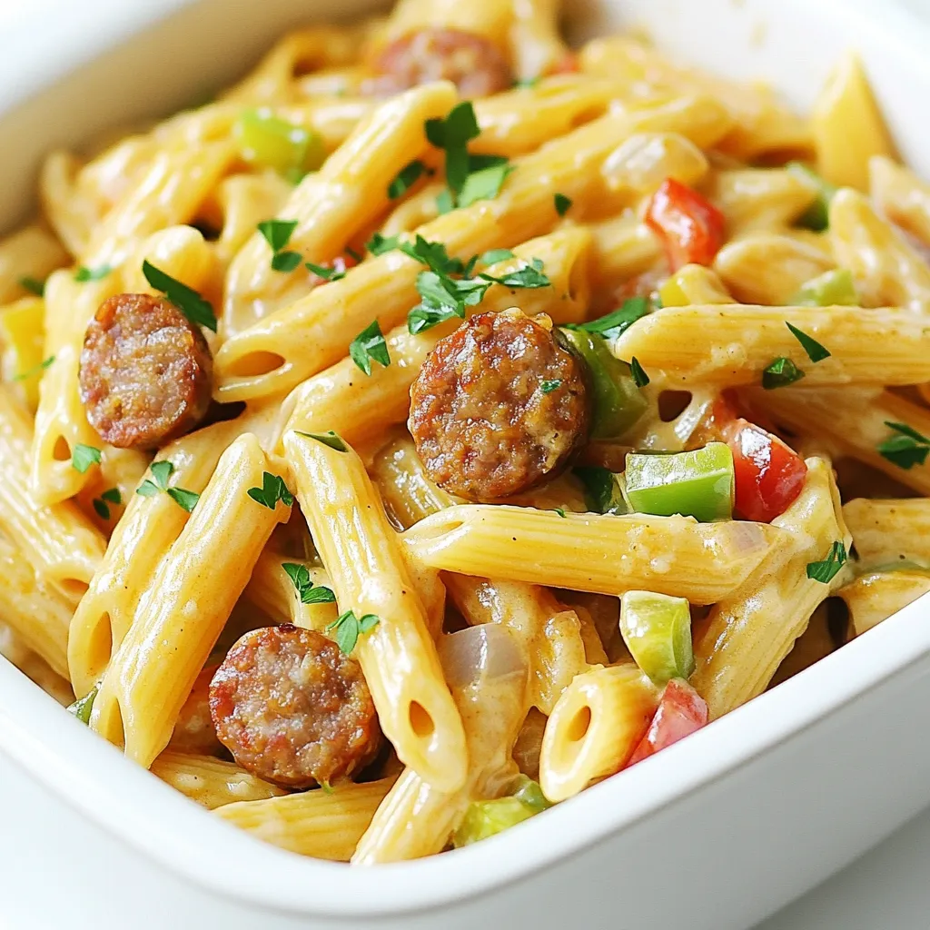 One-Pot Creamy Cajun Sausage Pasta Quick and Easy Meal