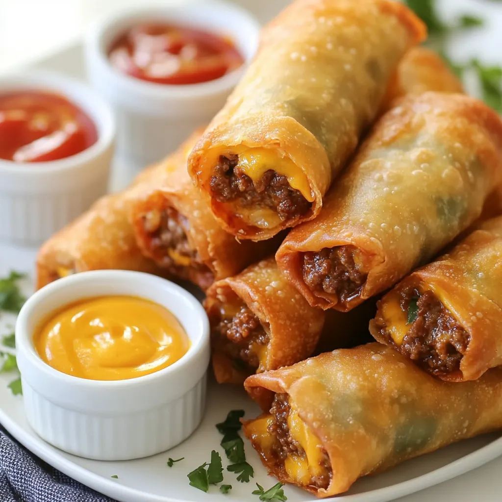 Cheeseburger Egg Rolls Tasty and Fun Snack Idea