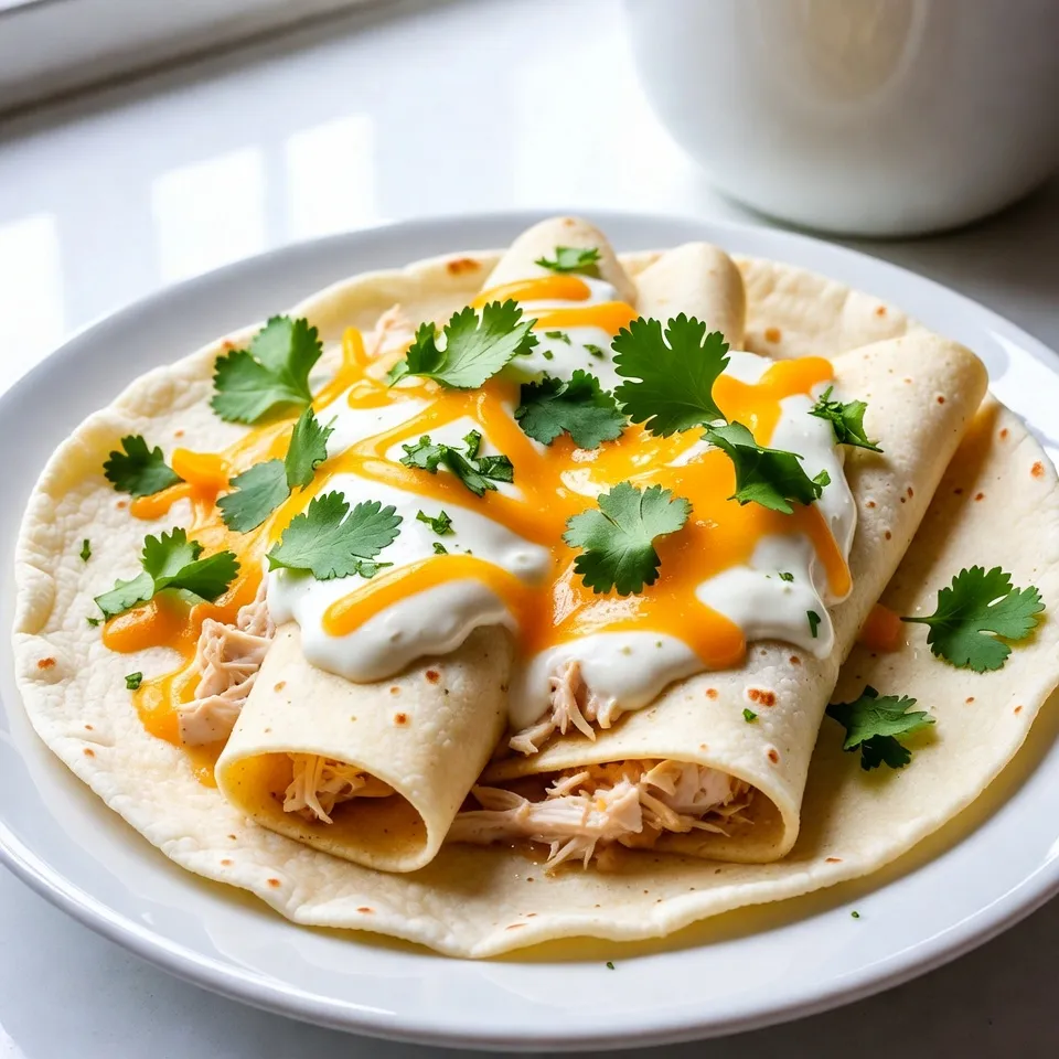 Creamy White Chicken Enchiladas Easy Dinner Delight