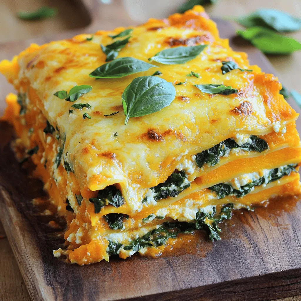 Cheesy Butternut Squash Spinach Lasagna Delight