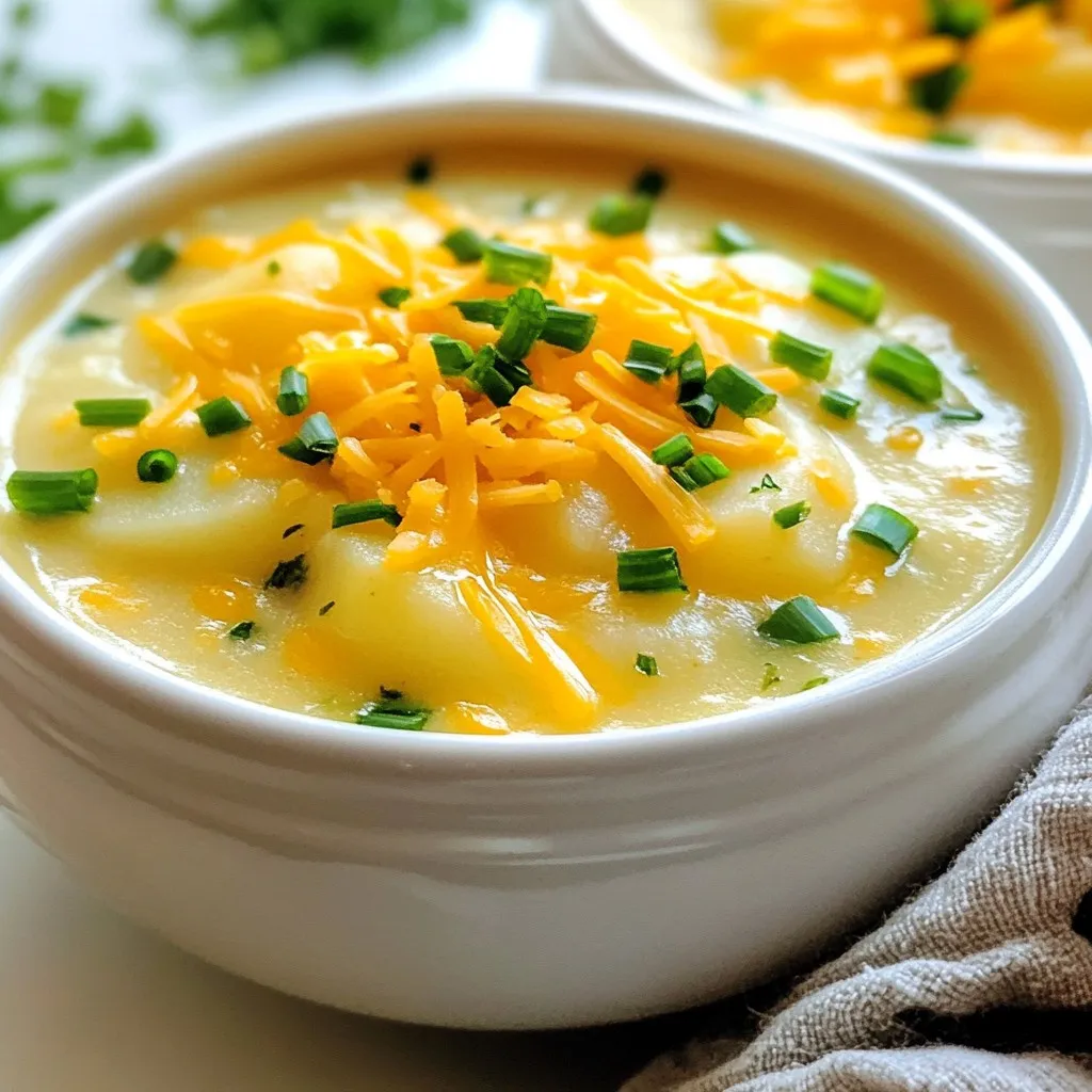Comforting Cheddar Garlic Herb Potato Soup Recipe
