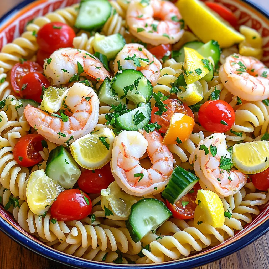 Quick Lemon Garlic Shrimp Pasta Salad Flavorful Delight