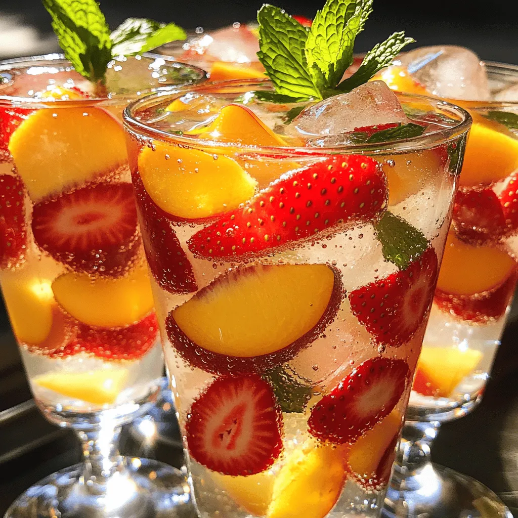 Homemade Strawberry Peach Soda Refreshing Summer Drink