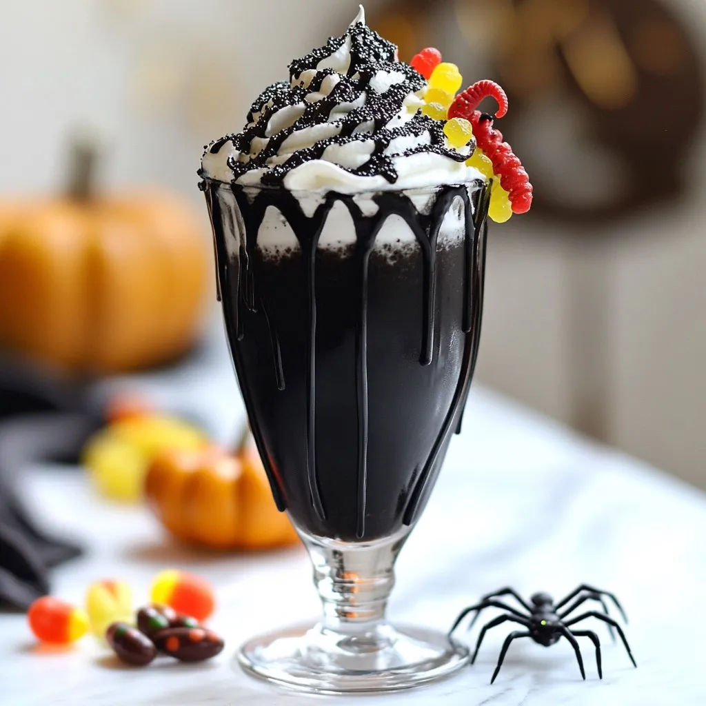 Black Halloween Milkshake Spooky and Delicious Treat