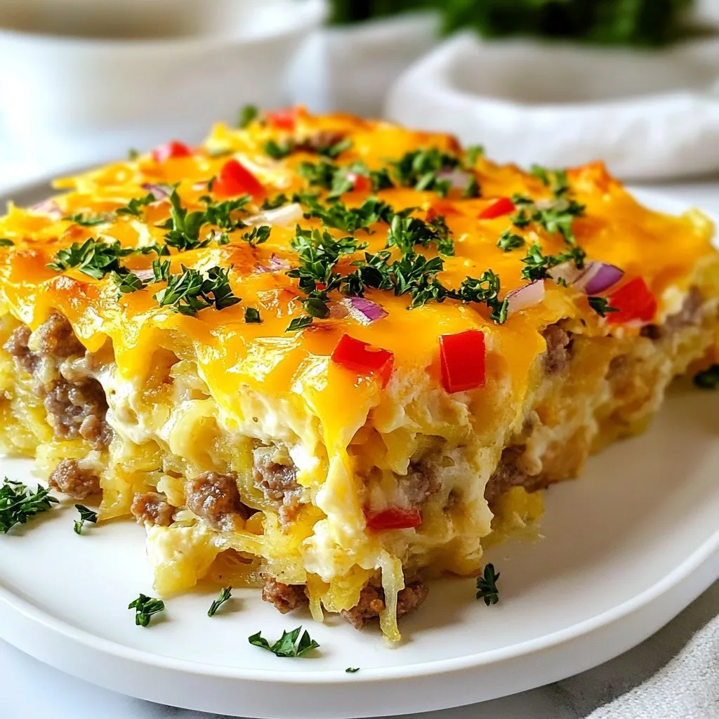 Sausage Hash Brown Breakfast Casserole Delight