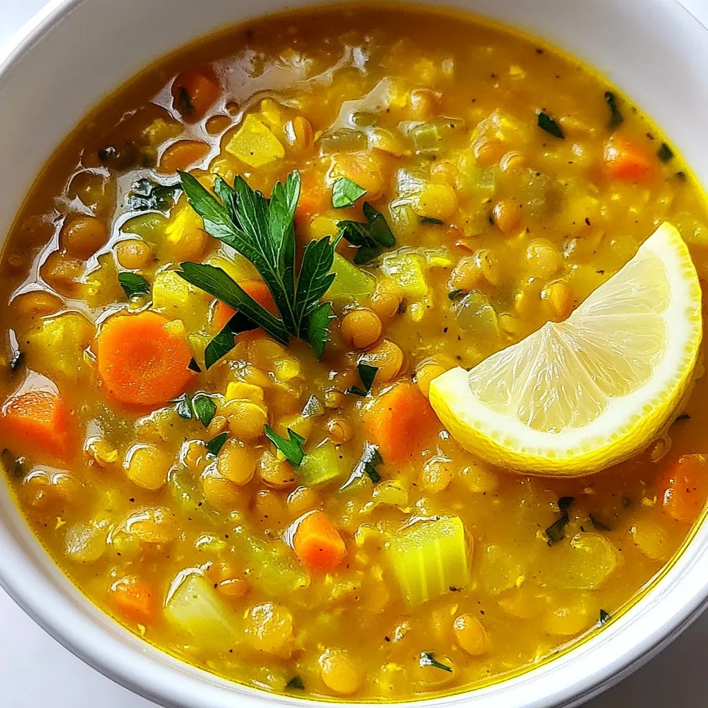 Vegan Lemon Turmeric Lentil Soup Healthy and Simple