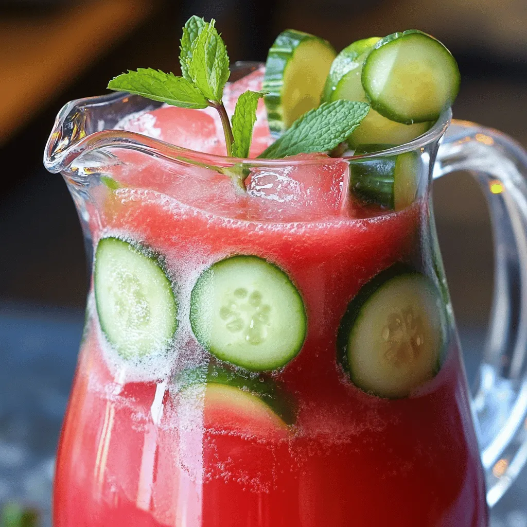 Cucumber Watermelon Sparkler Refreshing Summer Drink