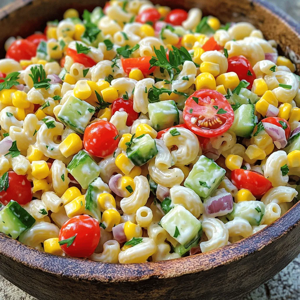 Macaroni Salad with Crunchy Veggies Tasty and Fresh
