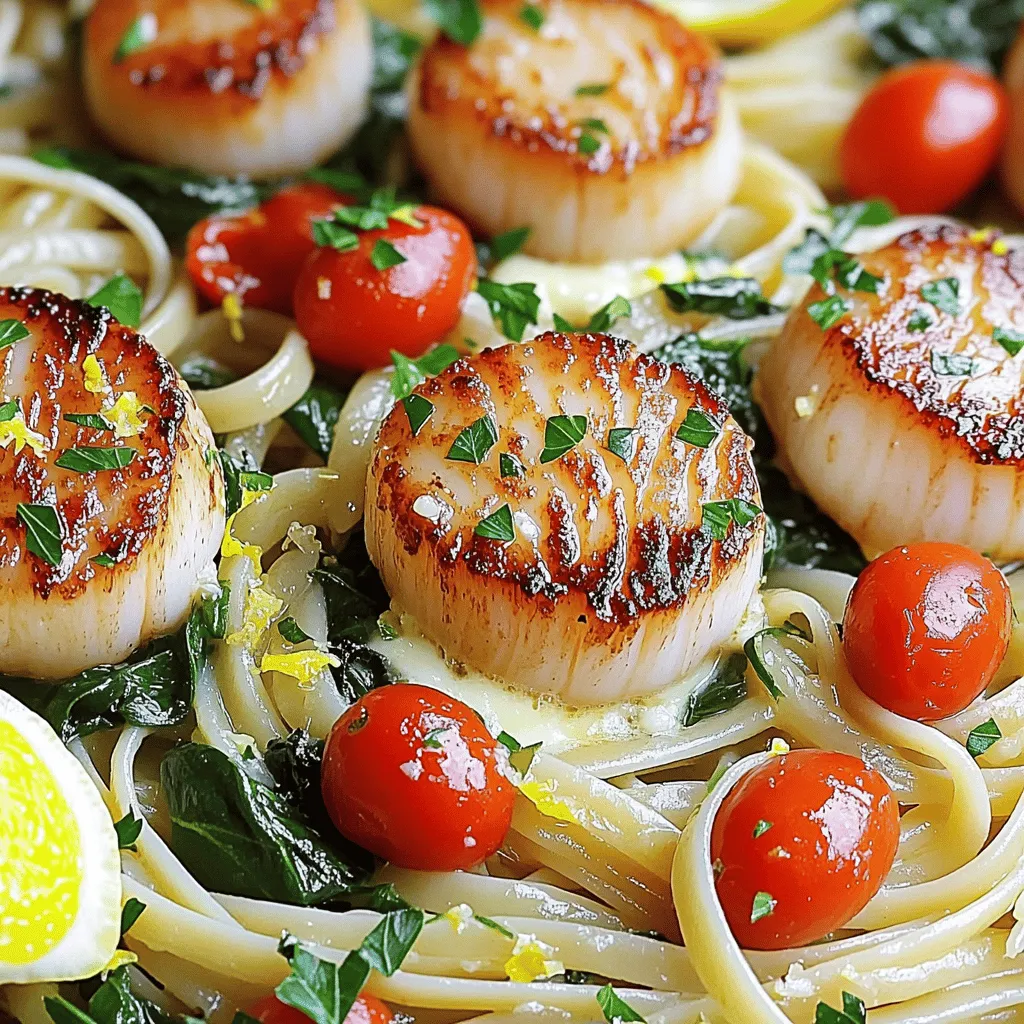Seared Scallops Over Garlic Pasta Simple and Tasty Dish