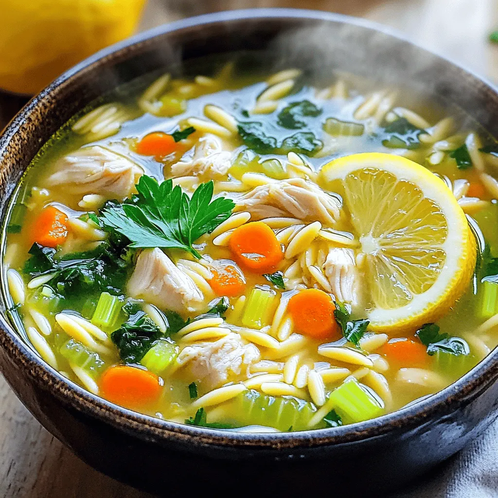 One-Pot Lemon Chicken Orzo Soup Full of Flavor