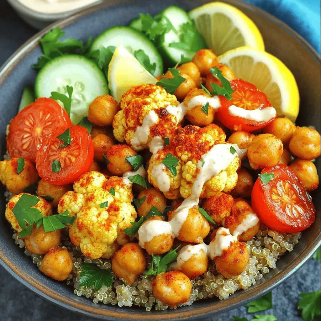 Harissa Roasted Cauliflower Chickpea Bowls Delight
