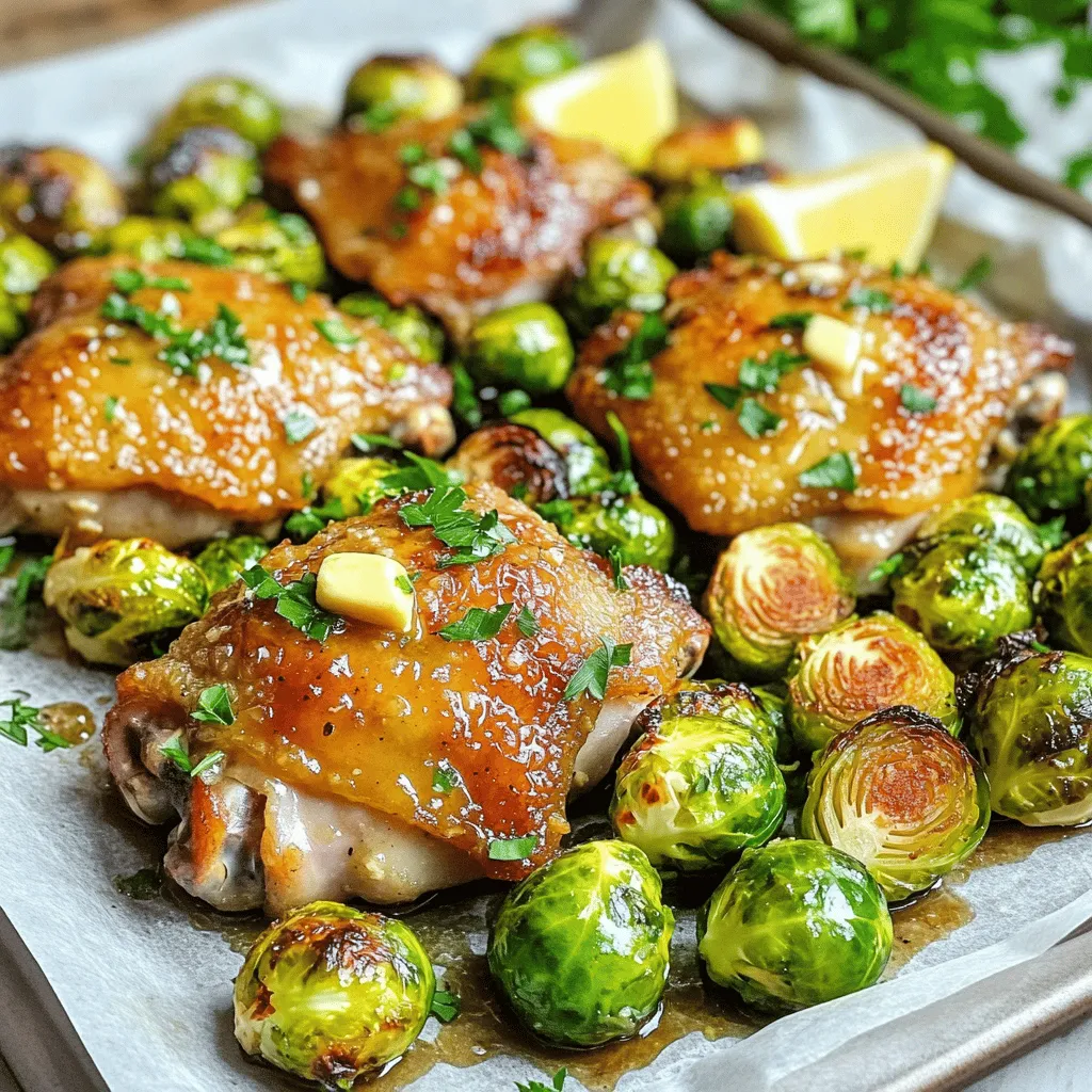 Garlic Butter Chicken &#038; Brussels Sheet Pan Delight