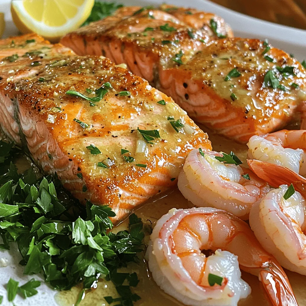 Savory Salmon Shrimp Garlic Sauce Simple Recipe