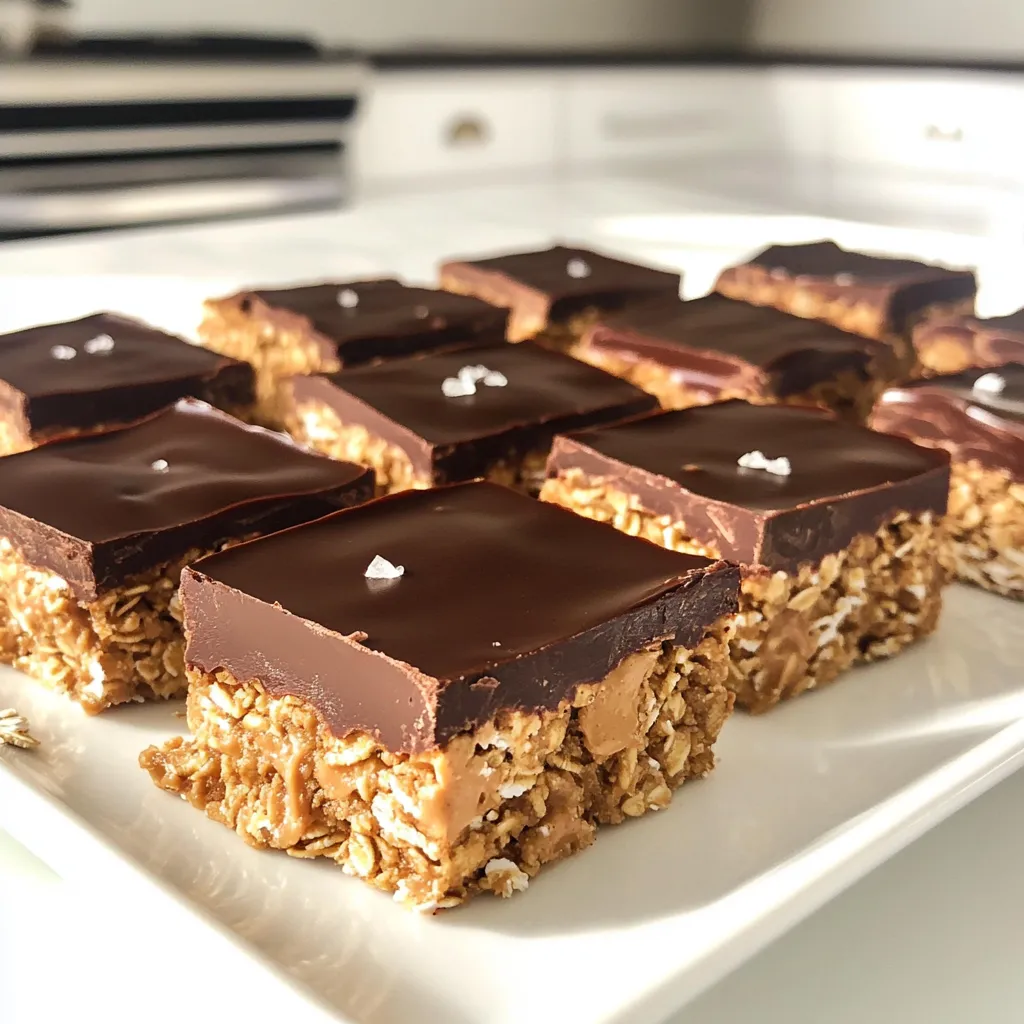 No-Bake Chocolate Peanut Butter Oat Bars Delight