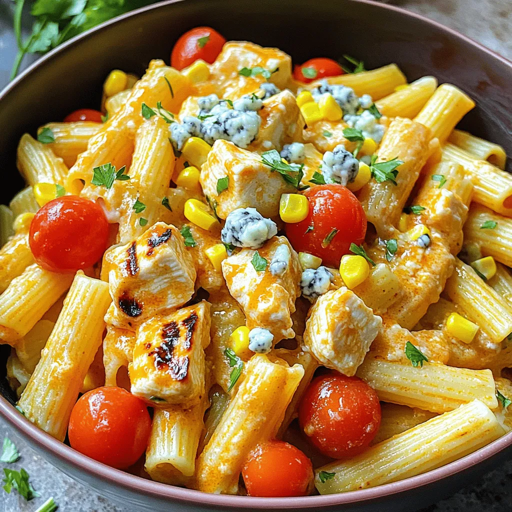 Grilled Buffalo Chicken Pasta Tasty and Quick Meal