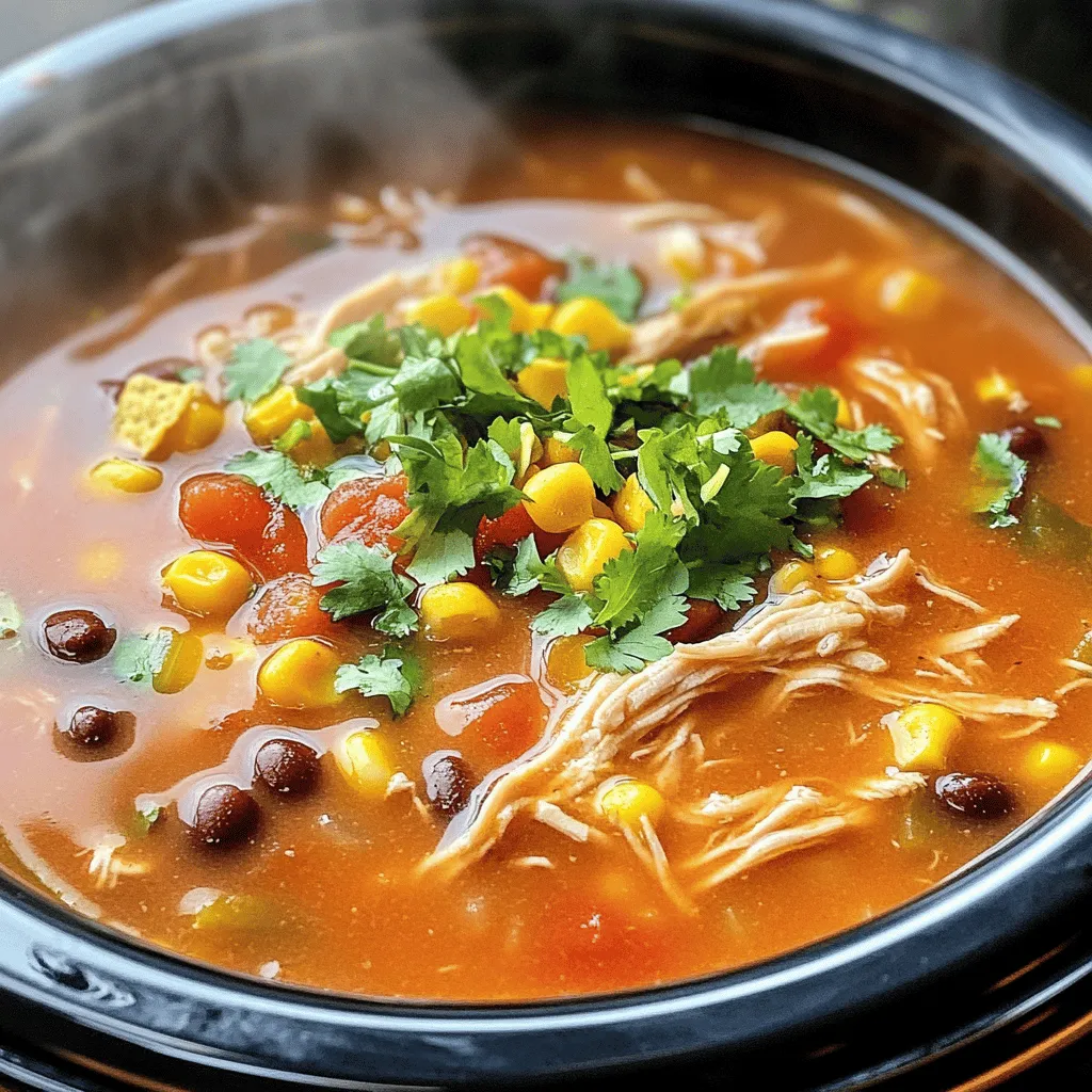Savory Slow Cooker Chicken Tortilla Soup Recipe