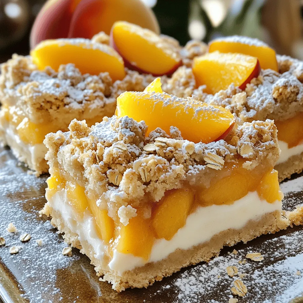 Peaches and Cream Crumble Bars Delightful Dessert Recipe