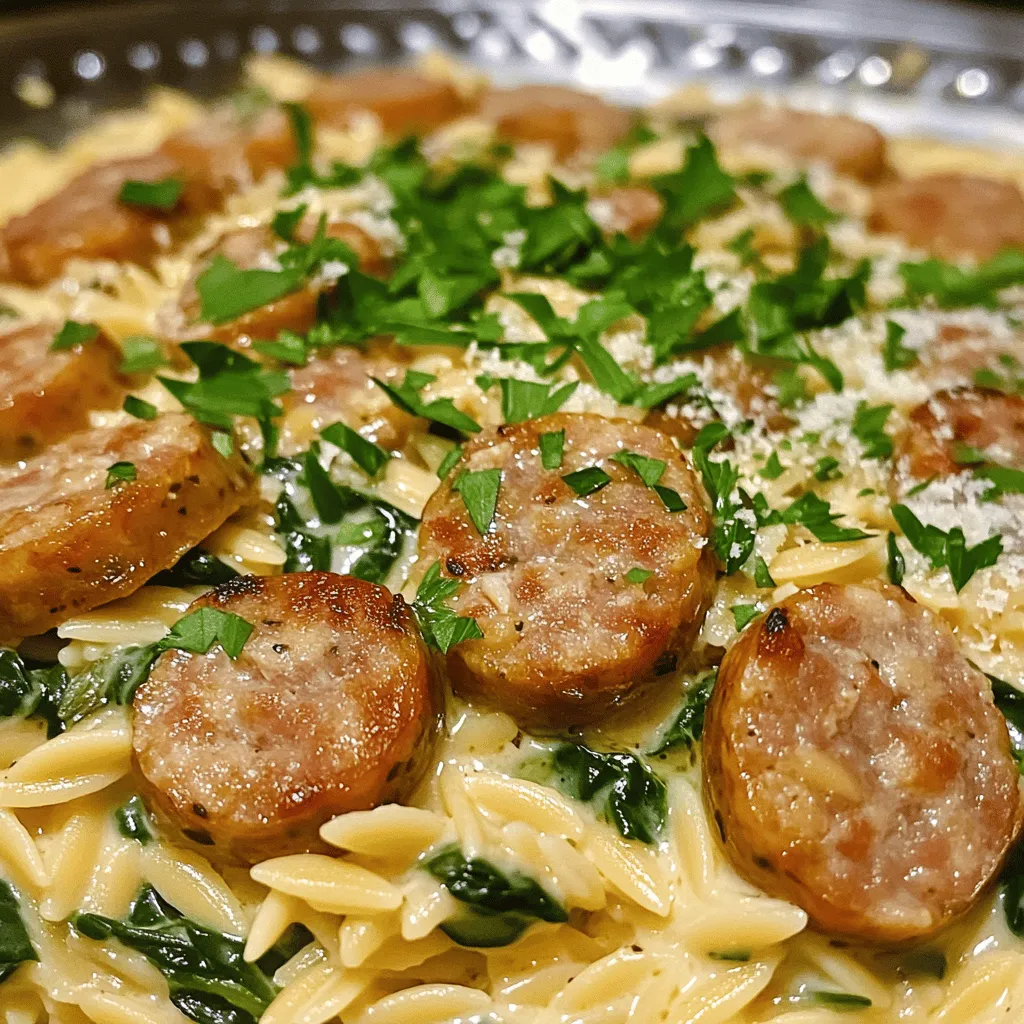 Creamy Chicken Sausage Orzo Flavorful Dinner Delight