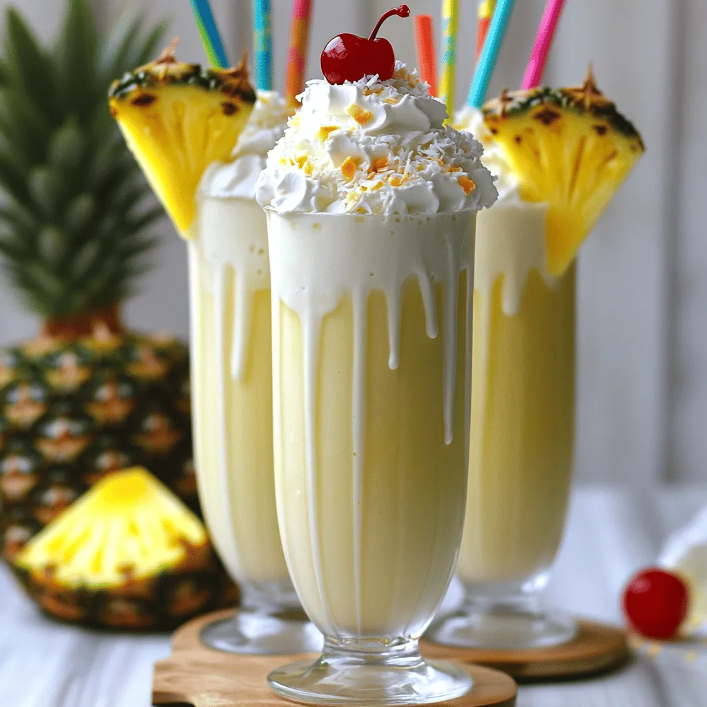 Pina Colada Milkshakes Delightfully Creamy Treat