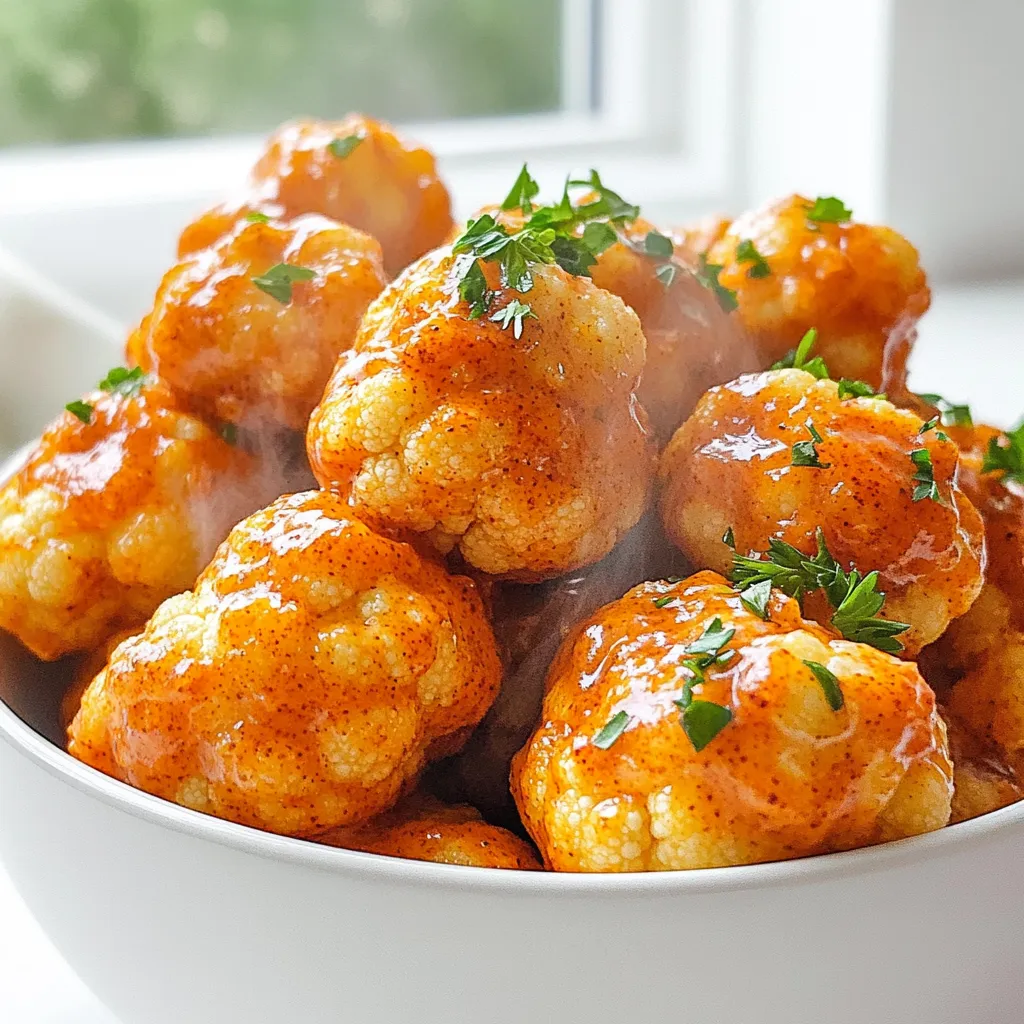 Air Fryer Buffalo Cauliflower Bites Flavorful Snack