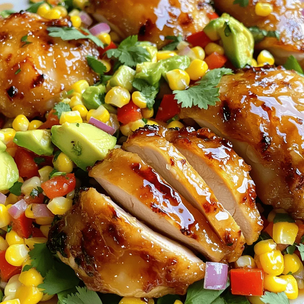 Grilled Hot Honey Chicken with Sweet Corn Salad Delight