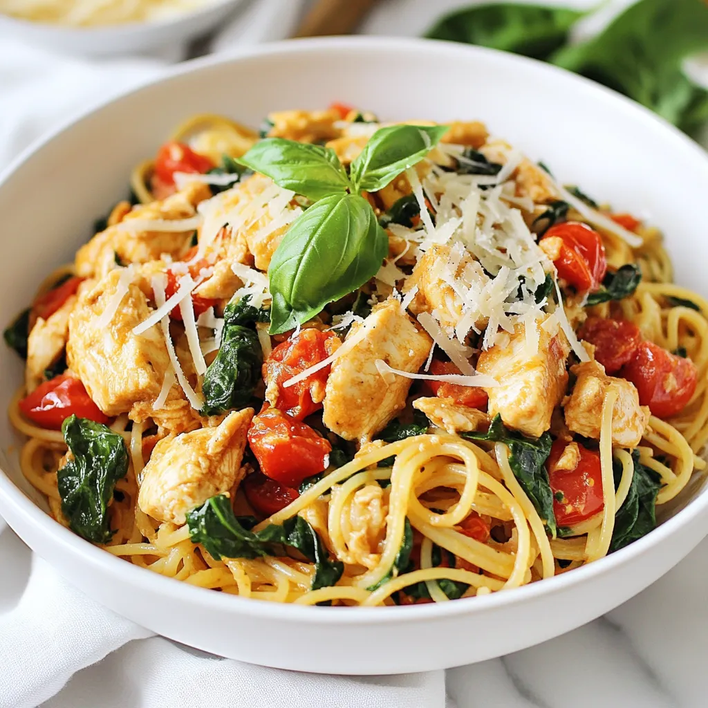 Tomato Spinach Chicken Pasta Easy Weeknight Meal