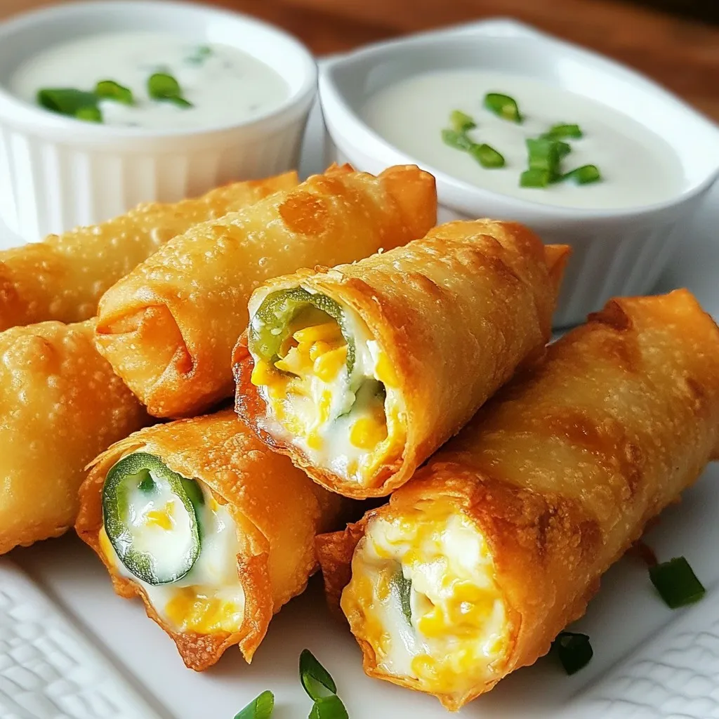 Mini Jalapeno Popper Egg Rolls Crunchy and Flavorful