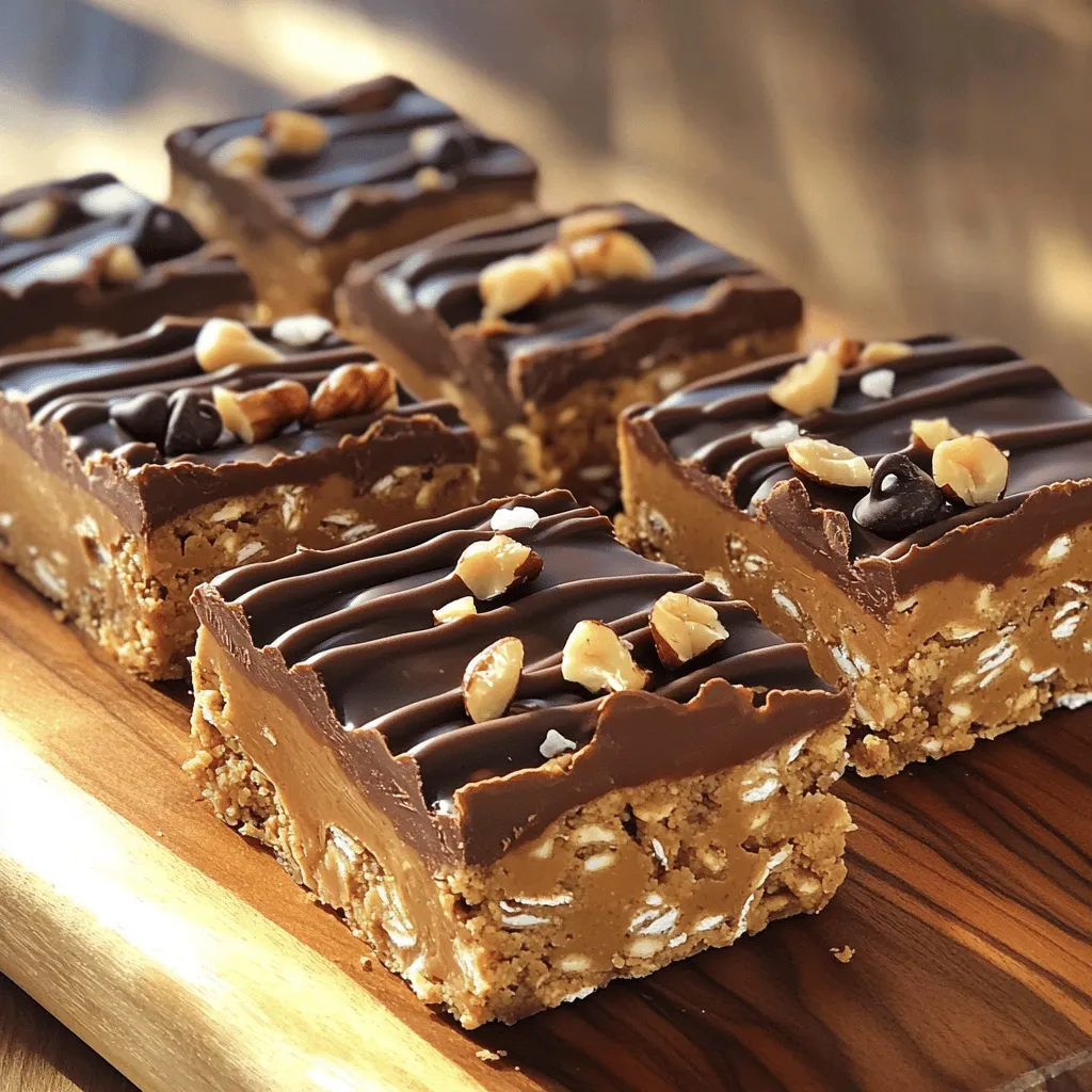 No-Bake Peanut Butter Chocolate Protein Bars Recipe