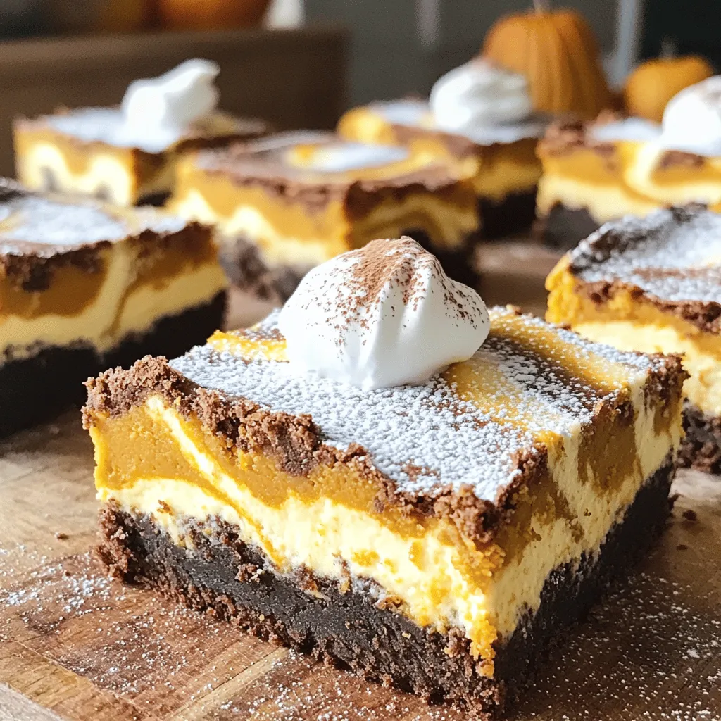 Pumpkin Cheesecake Brownie Bars Delightful Dessert Treat