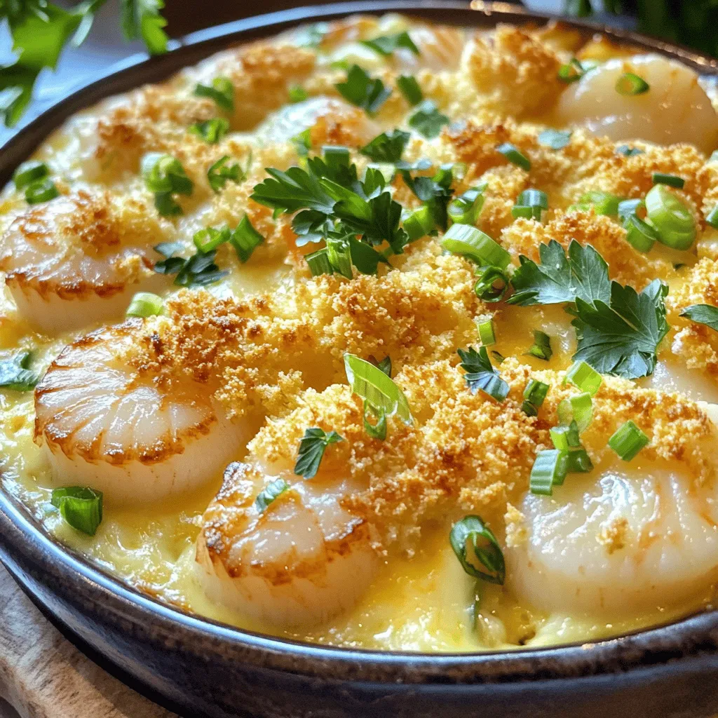 Savory Scallop &#038; Shrimp Gratin Delightful Seafood Bake