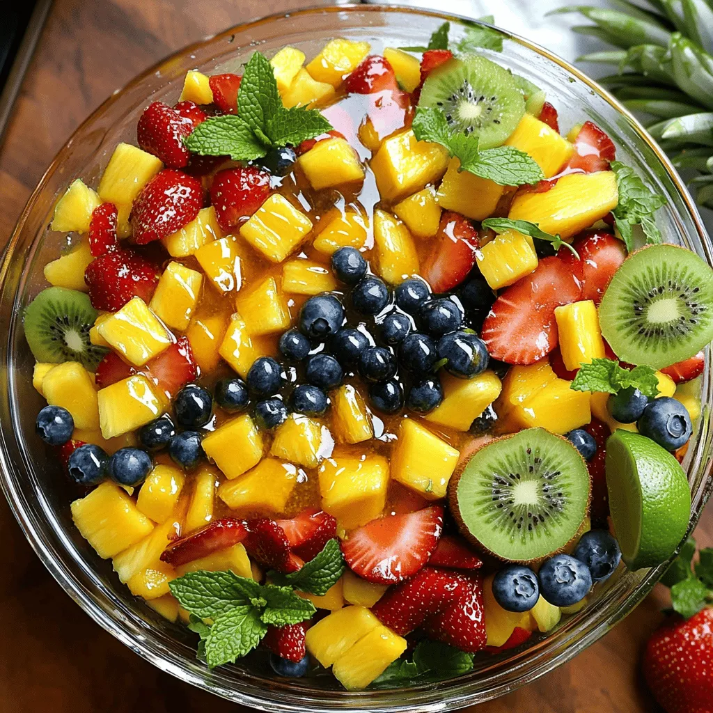 Fresh Fruit Salad with Honey Lime Dressing Delight
