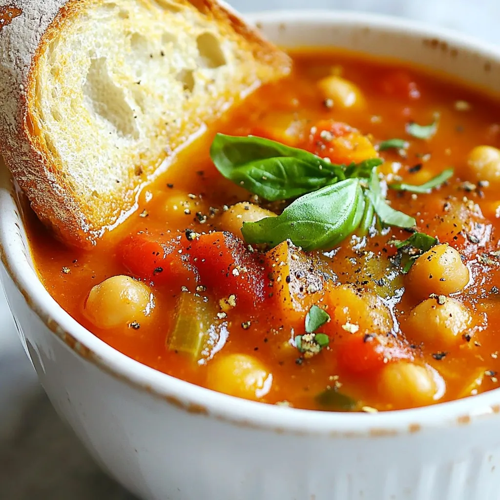 Cozy Tomato Chickpea Soup Flavorful and Nourishing Meal