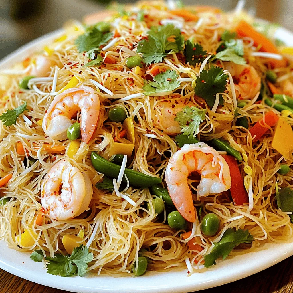 Singapore Chow Mei Fun Noodles Flavorful and Quick Dish