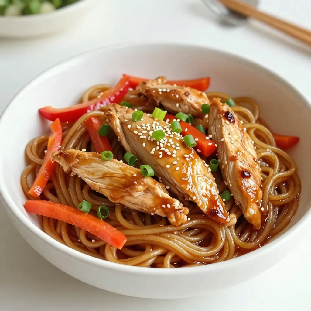 Sticky Garlic Chicken Noodles Tasty and Quick Meal